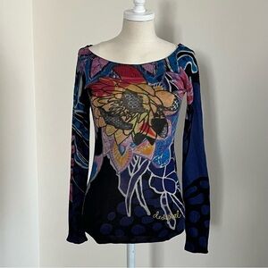 Desigual wide boat neck long sleeve